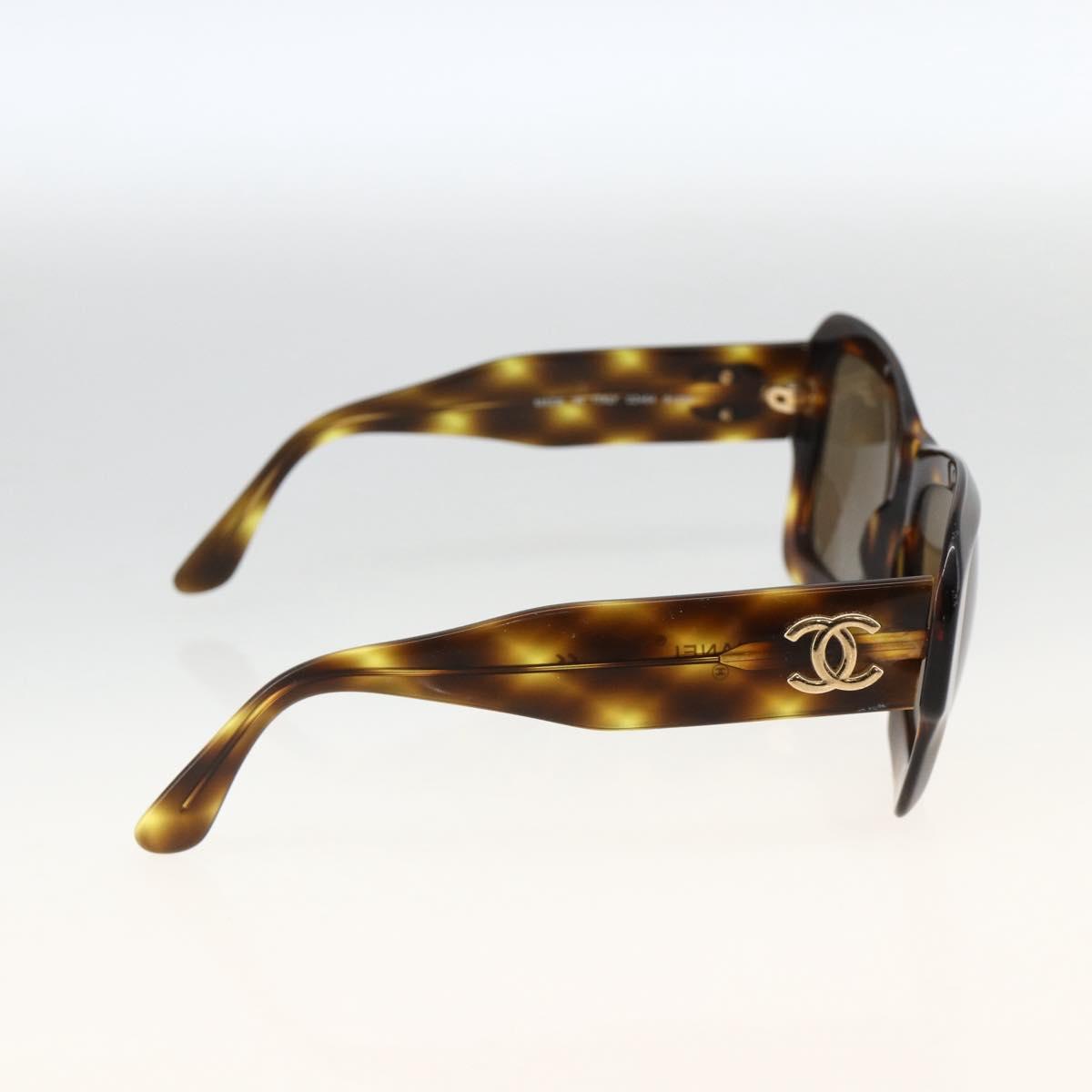 CHANEL Tortoise Sunglasses plastic Brown CC Auth YKZ397