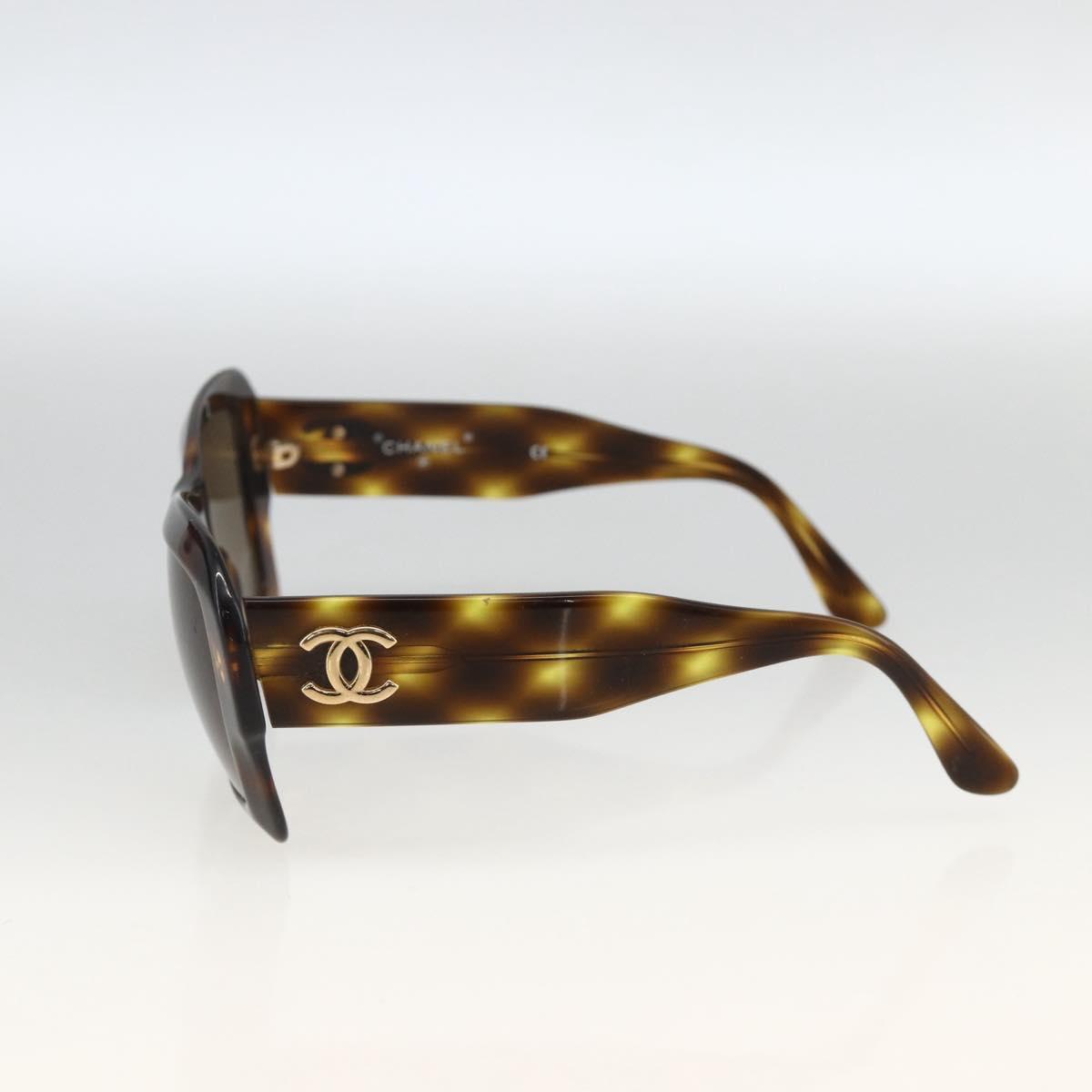 CHANEL Tortoise Sunglasses plastic Brown CC Auth YKZ397
