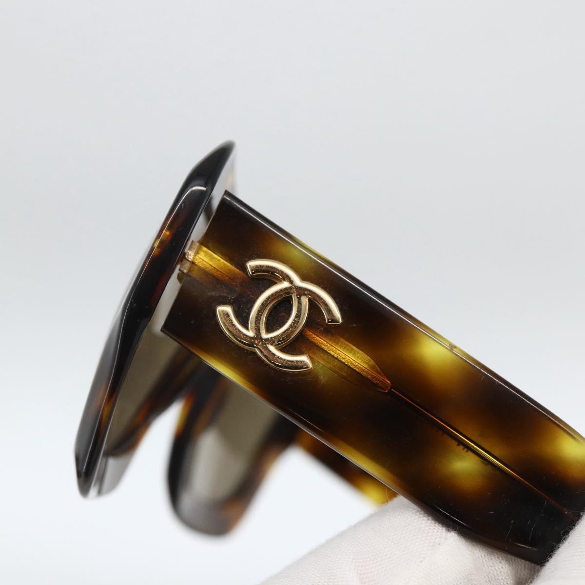 CHANEL Tortoise Sunglasses plastic Brown CC Auth YKZ397