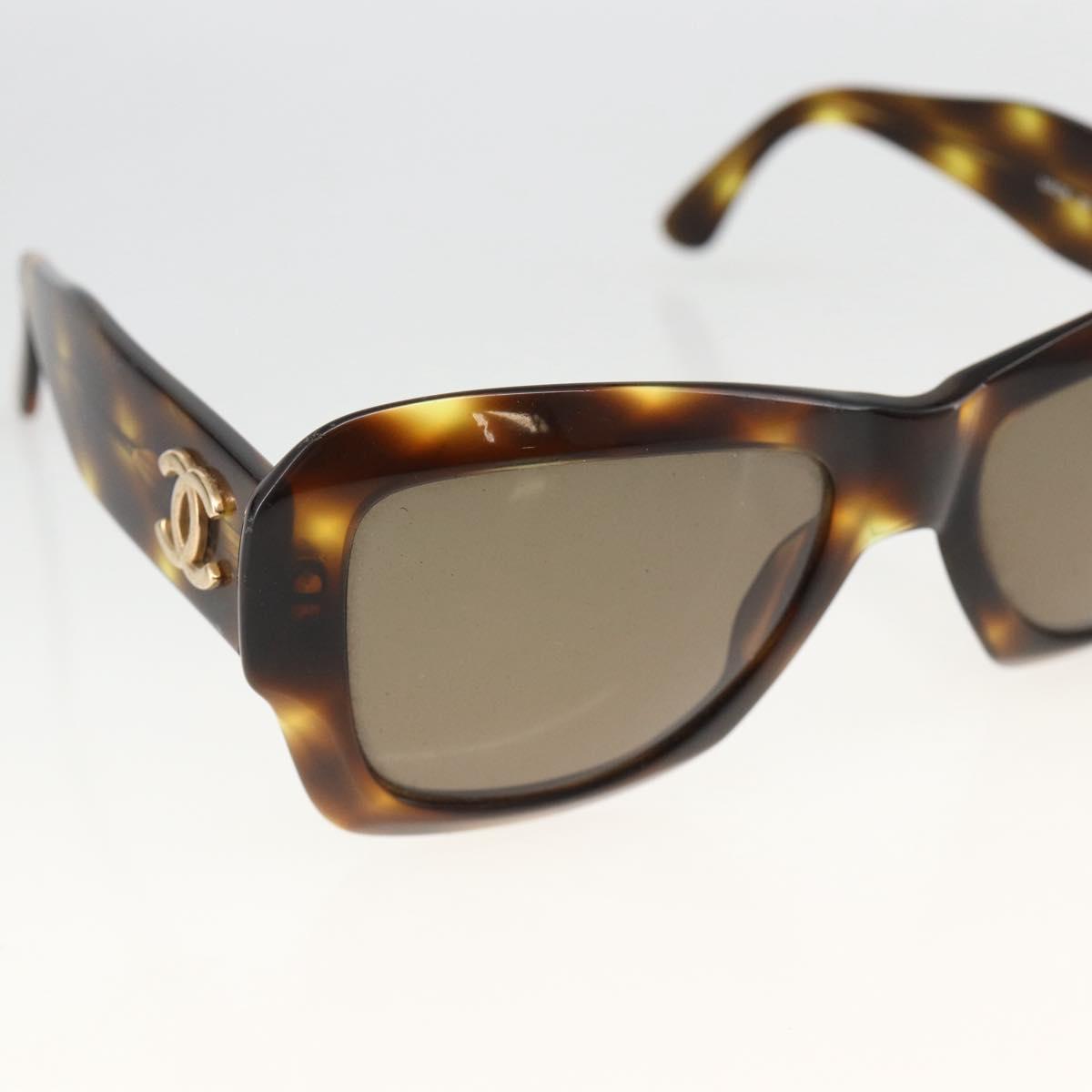 CHANEL Tortoise Sunglasses plastic Brown CC Auth YKZ397