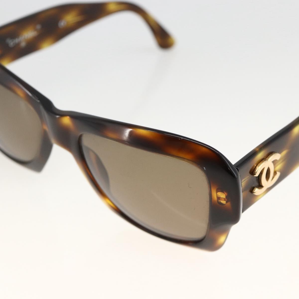 CHANEL Tortoise Sunglasses plastic Brown CC Auth YKZ397