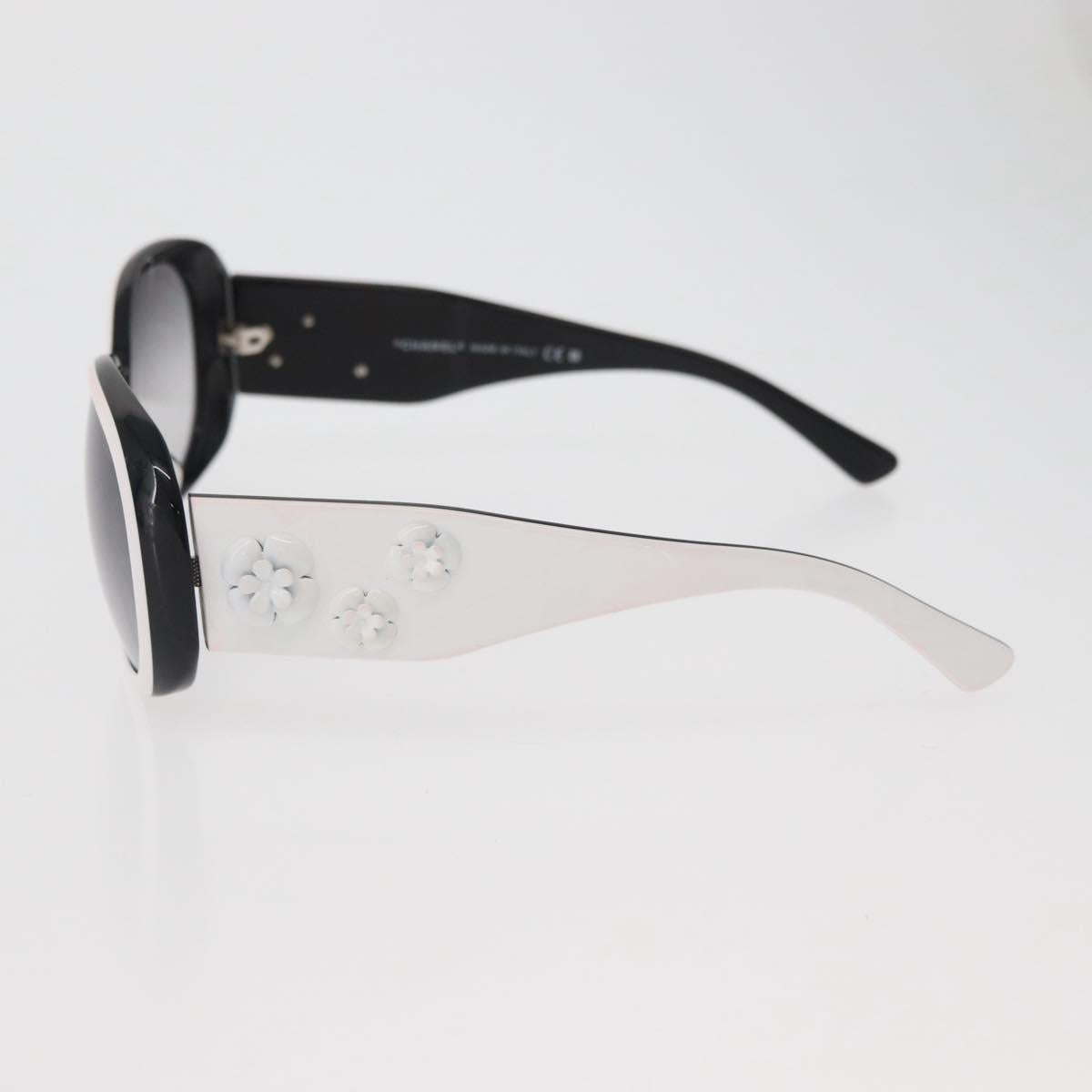 CHANEL Camelia Sunglasses plastic White Black 5113 CC Auth YKZ401
