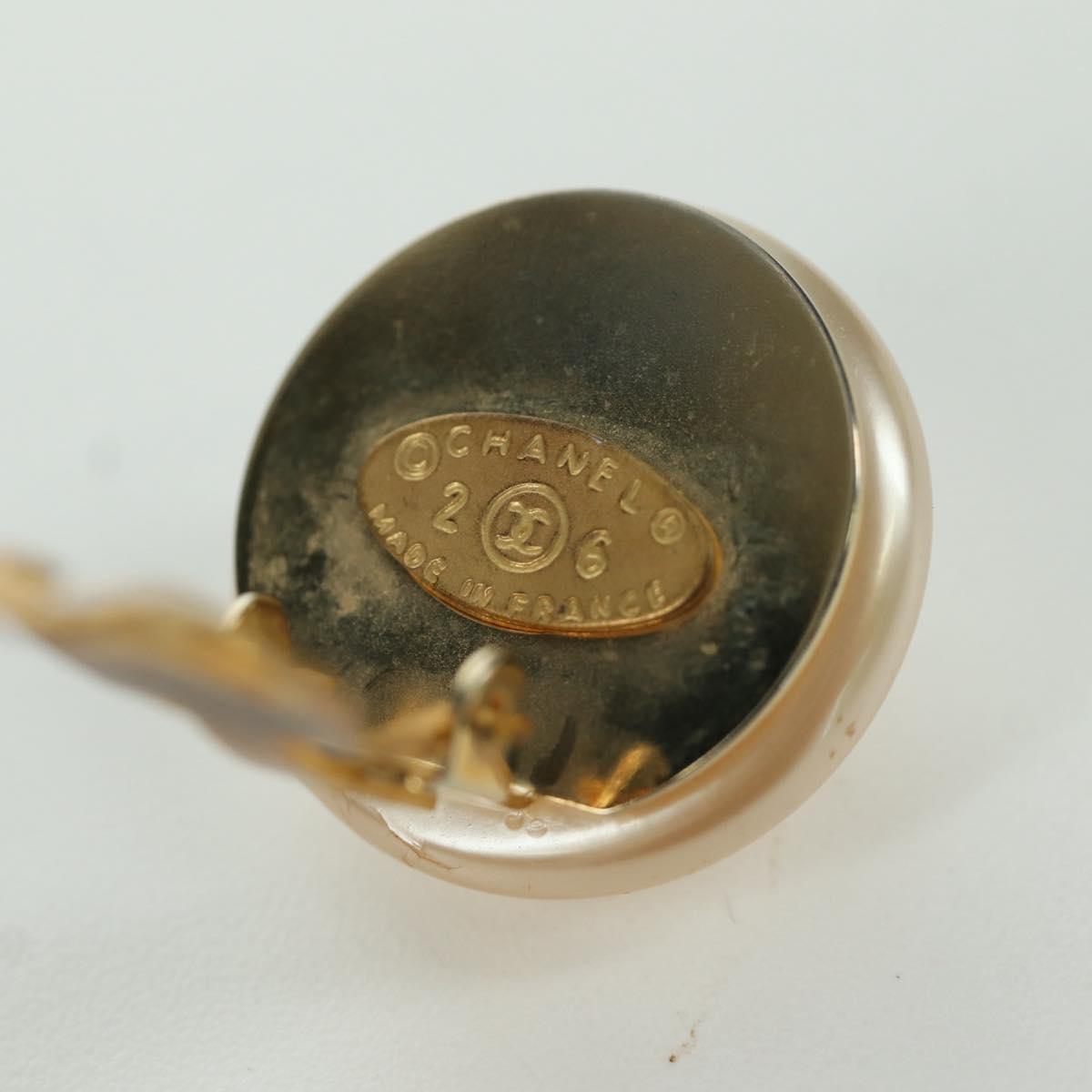CHANEL Earring metal Gold Tone CC Auth YKZ402M