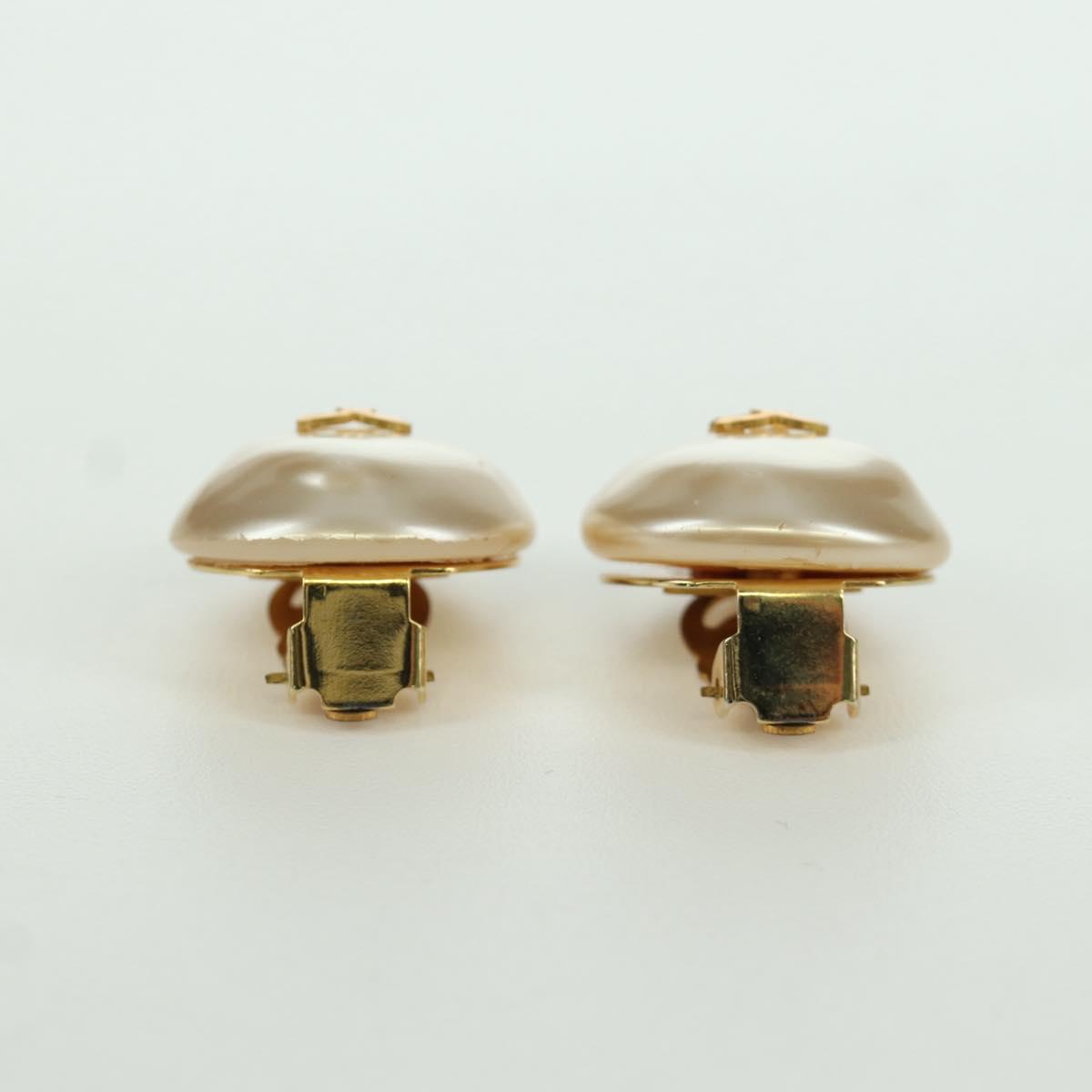 CHANEL Earring metal Gold Tone CC Auth YKZ402M