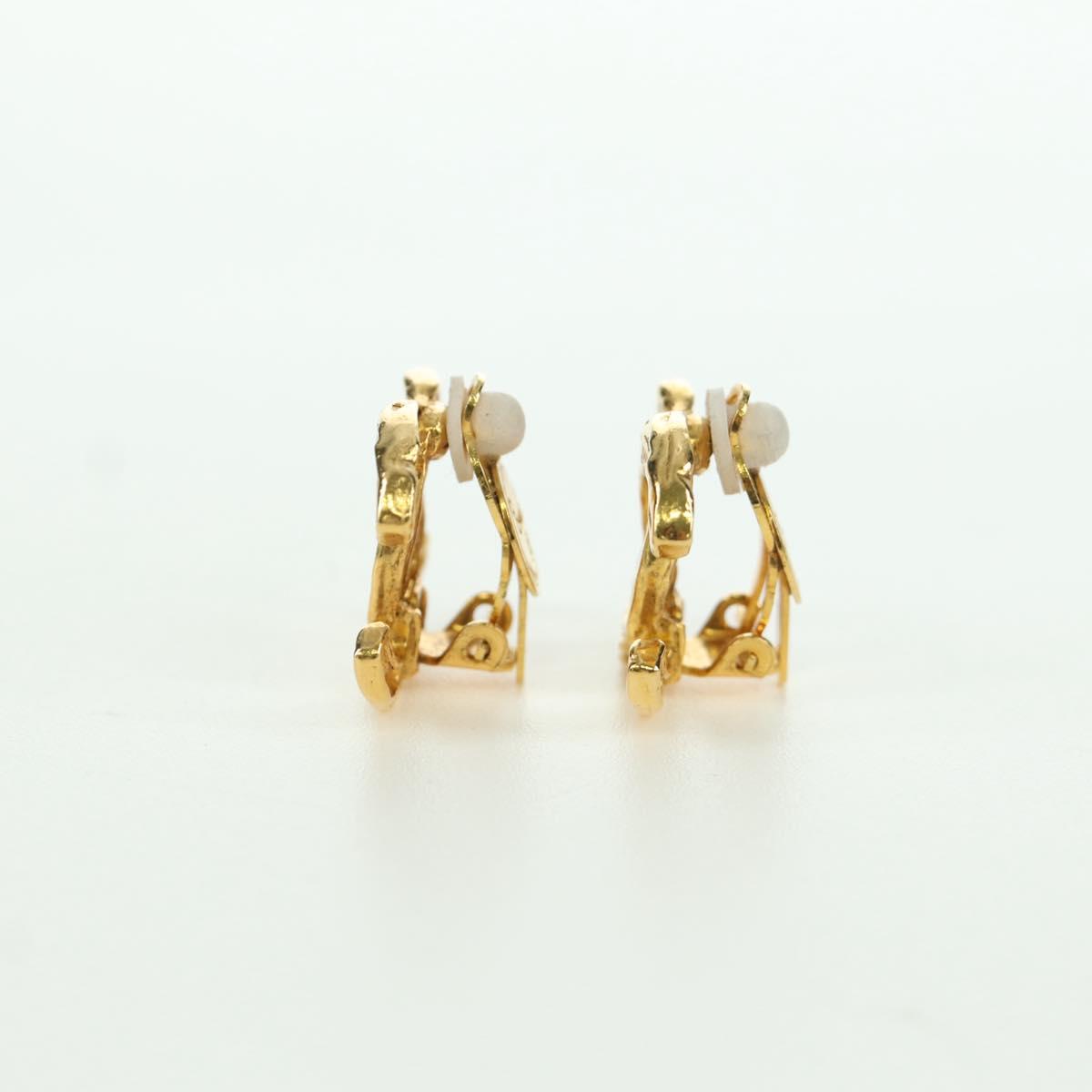 CHANEL Earring metal Gold Tone CC Auth YKZ407M