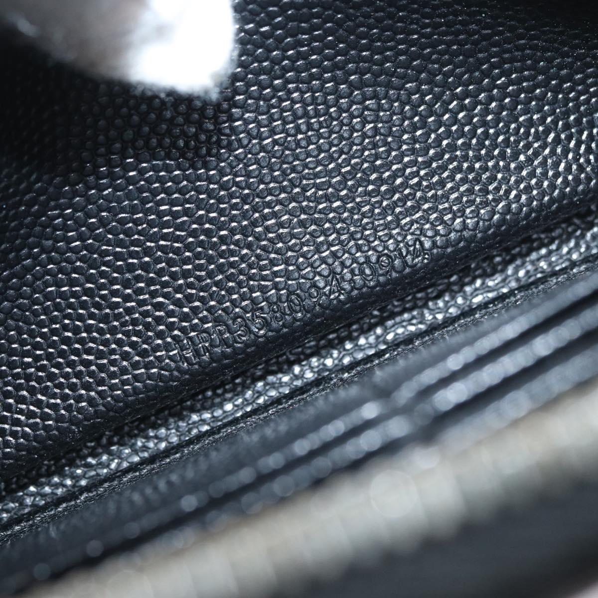 SAINT LAURENT Long Wallet Leather Black Gold Auth YKZ412