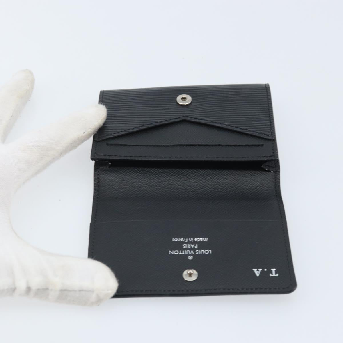 LOUIS VUITTON Epi Anvelop Cult De Vuitto Card Case Black M56169 LV Auth YKZ416