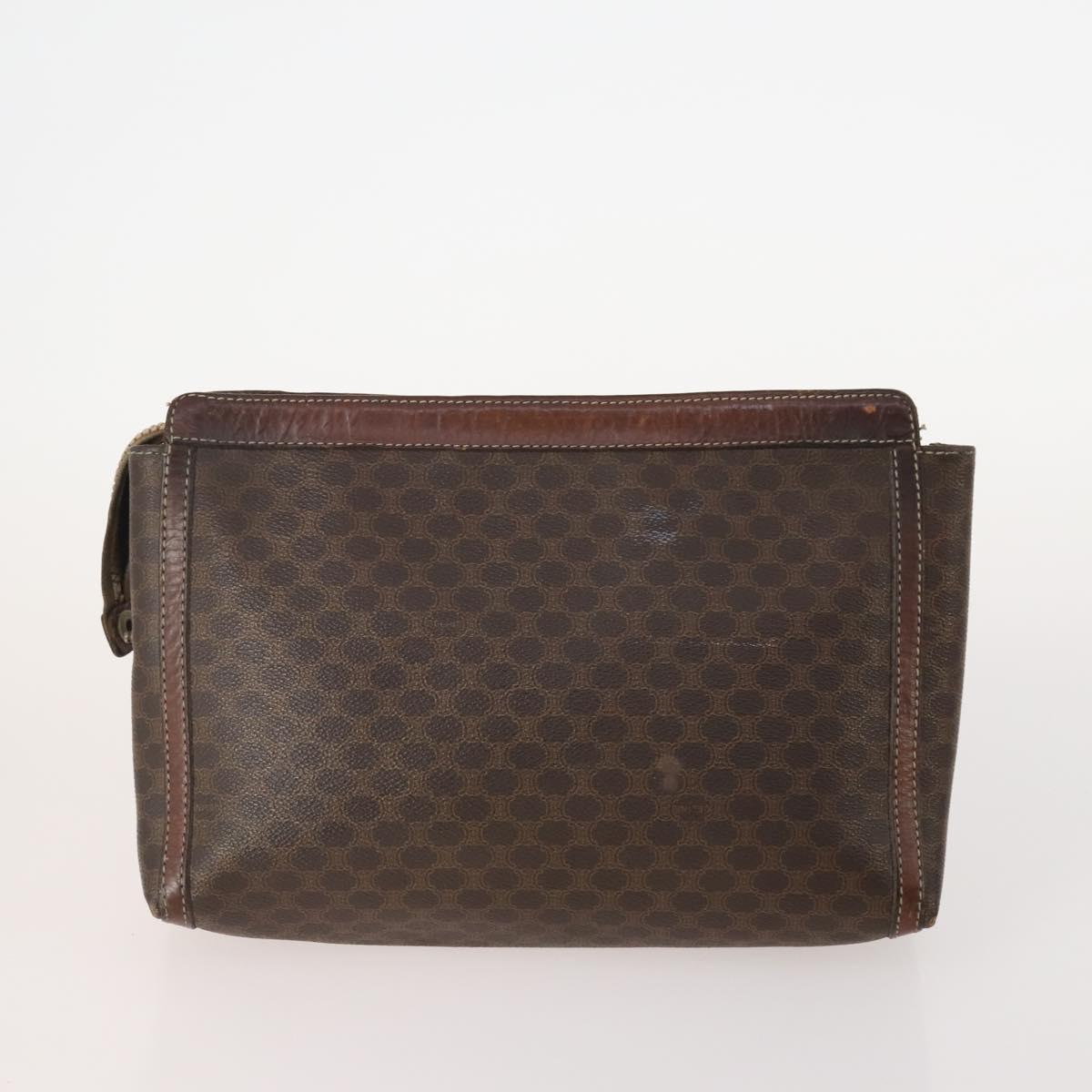CELINE Macadam Canvas Clutch Bag PVC Leather 5 Set Brown Navy beige Auth YKZ425