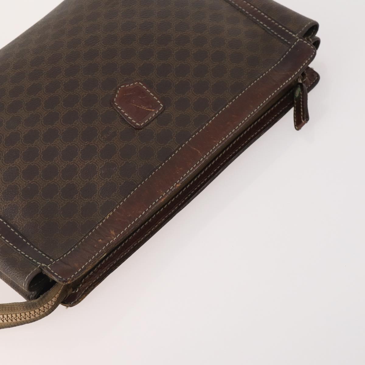 CELINE Macadam Canvas Clutch Bag PVC Leather 5 Set Brown Navy beige Auth YKZ425
