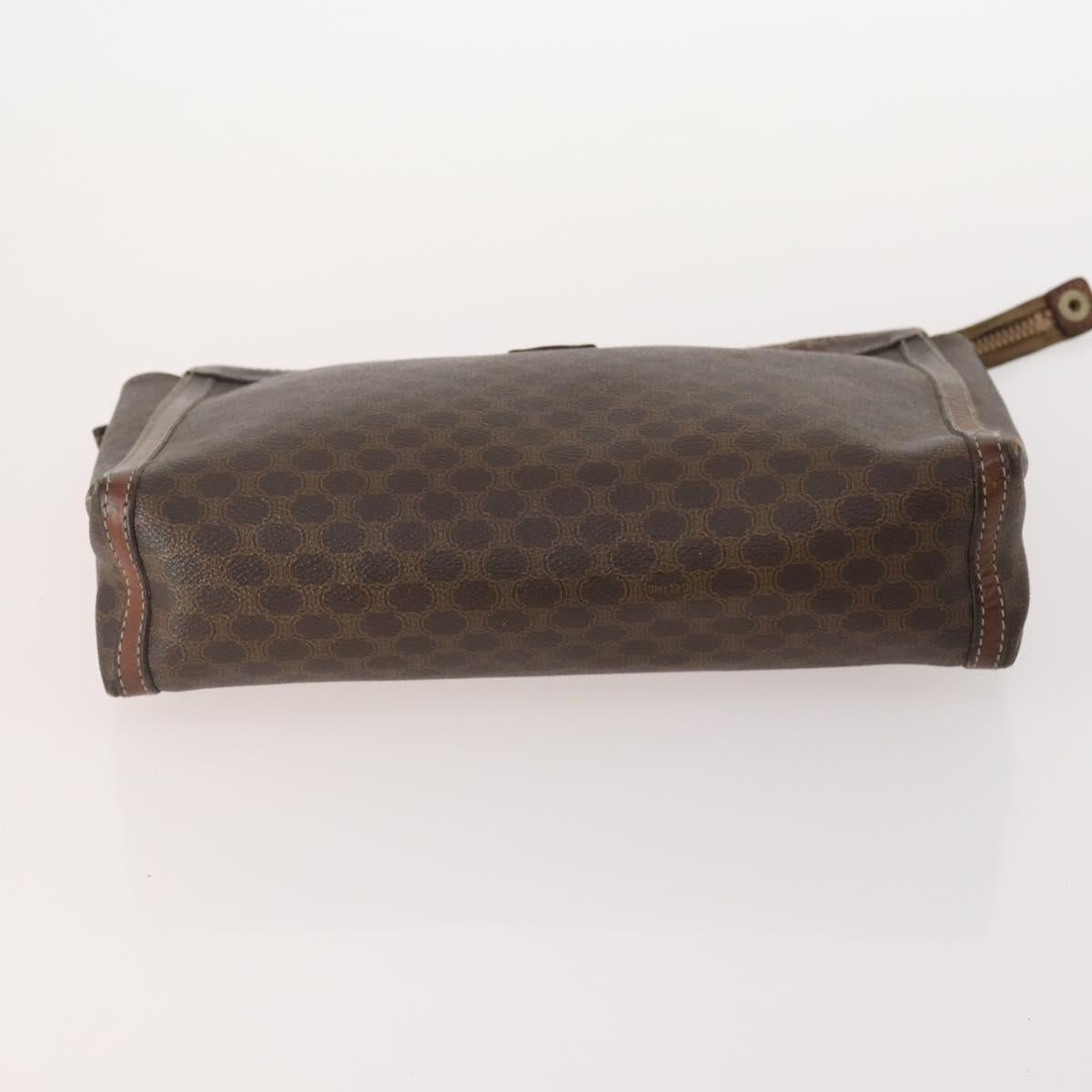 CELINE Macadam Canvas Clutch Bag PVC Leather 5 Set Brown Navy beige Auth YKZ425