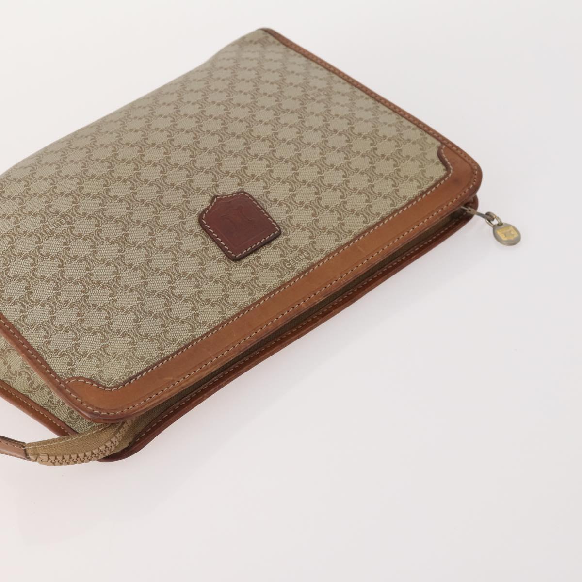 CELINE Macadam Canvas Clutch Bag PVC Leather 5 Set Brown Navy beige Auth YKZ425