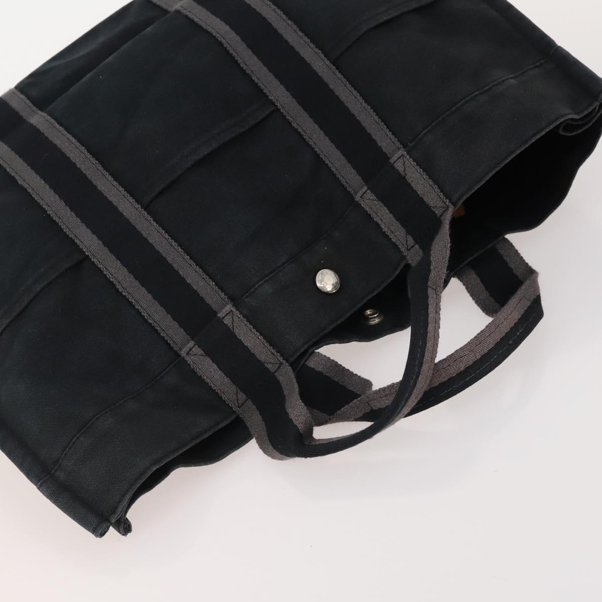 HERMES Fourre Tout Hand Bag Canvas 4 Set White Black Red Auth YKZ427