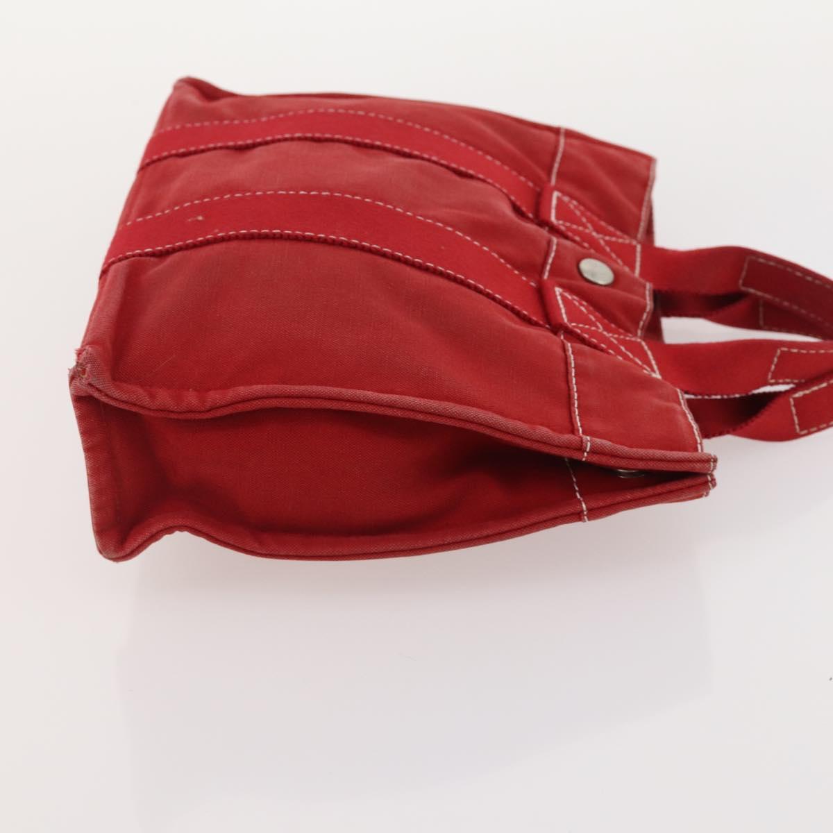 HERMES Fourre Tout Hand Bag Canvas 4 Set White Black Red Auth YKZ427