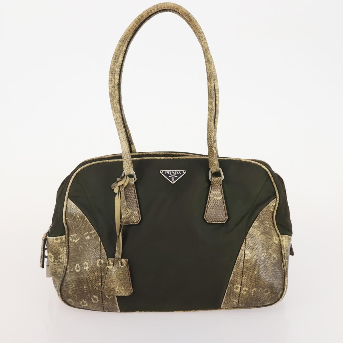 PRADA Sports Bag Nylon 4 Set Khaki Brown Auth YKZ430