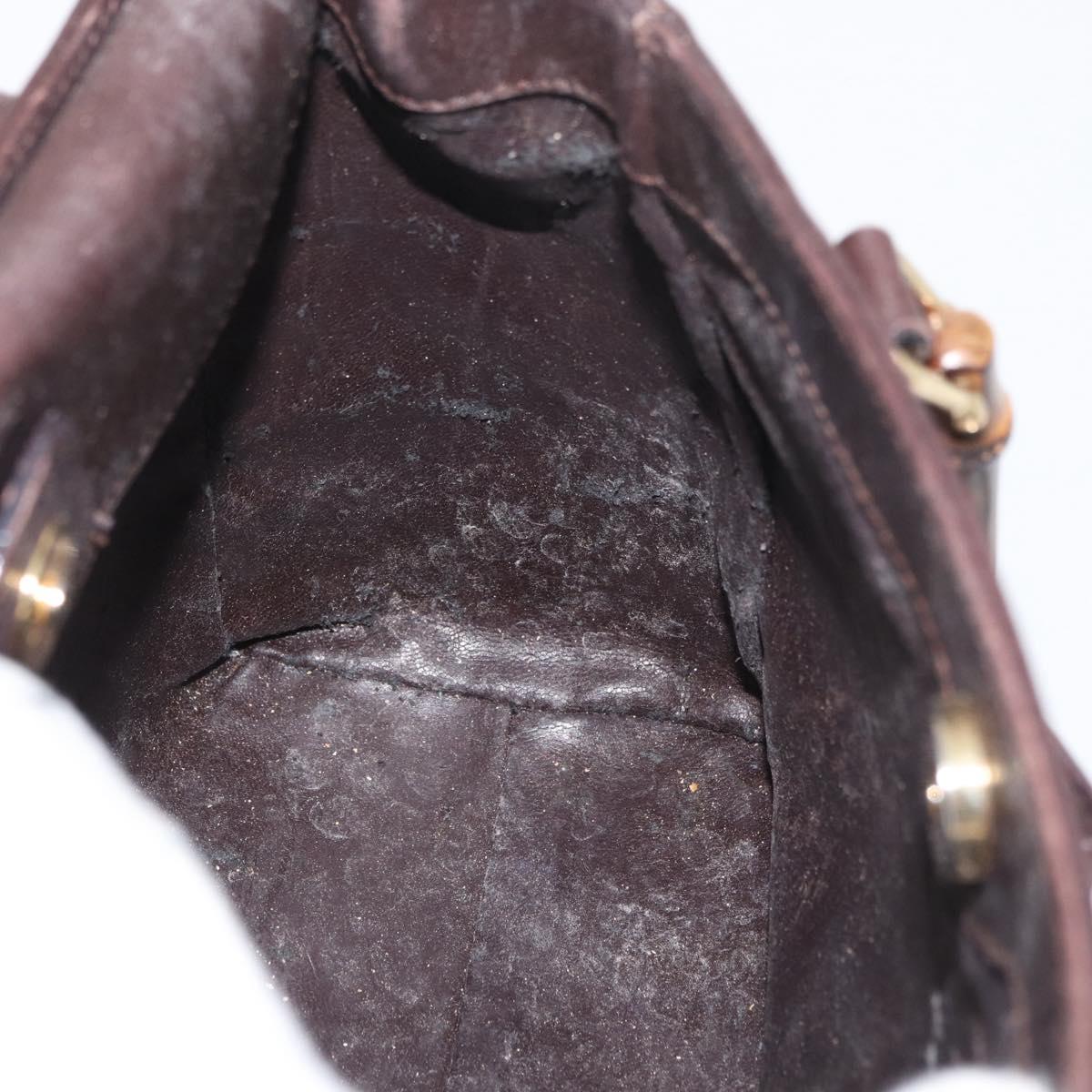 GUCCI Bamboo Hand Bag Leather 2way Bordeaux Gold 000 2122 0316 Auth YKZ453