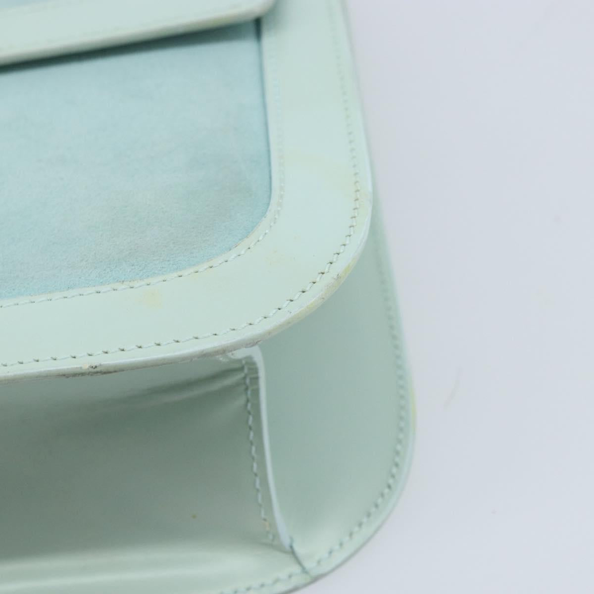 LOEWE Hand Bag Suede Baby Blue Gold Auth YKZ454