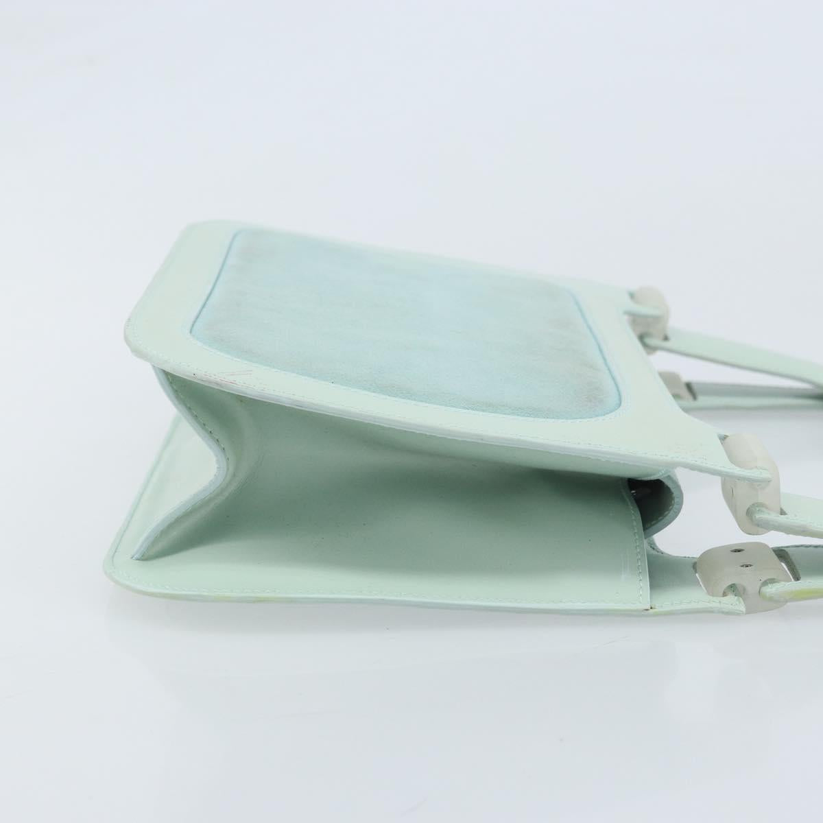 LOEWE Hand Bag Suede Baby Blue Gold Auth YKZ454