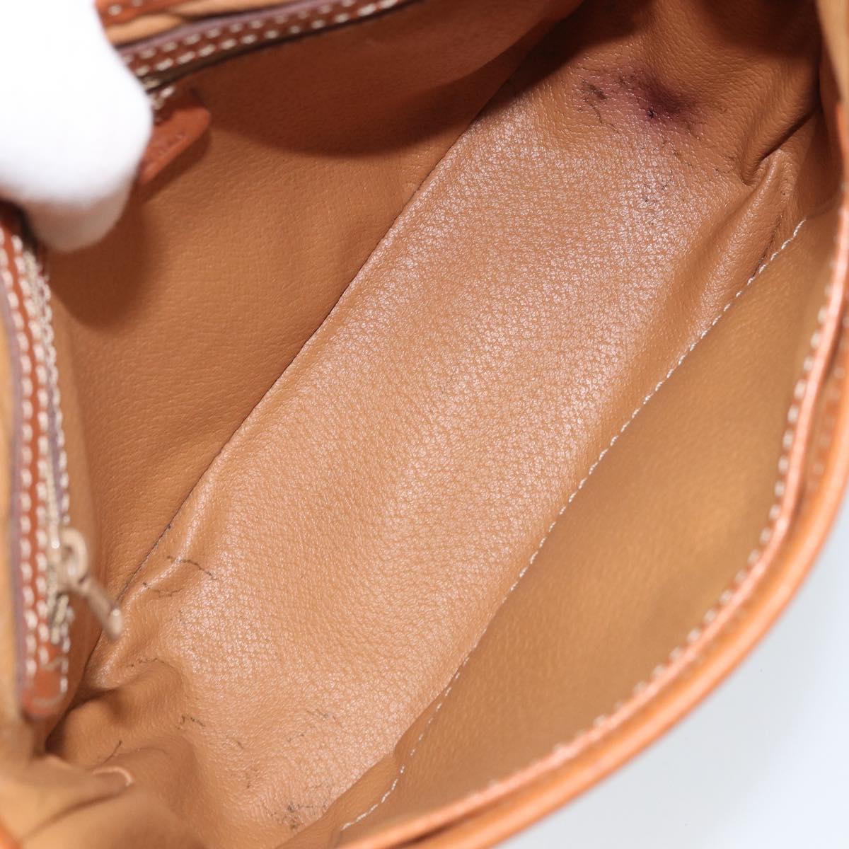 CELINE Macadam Canvas Shoulder Bag PVC Leather Brown Gold Auth YKZ455A