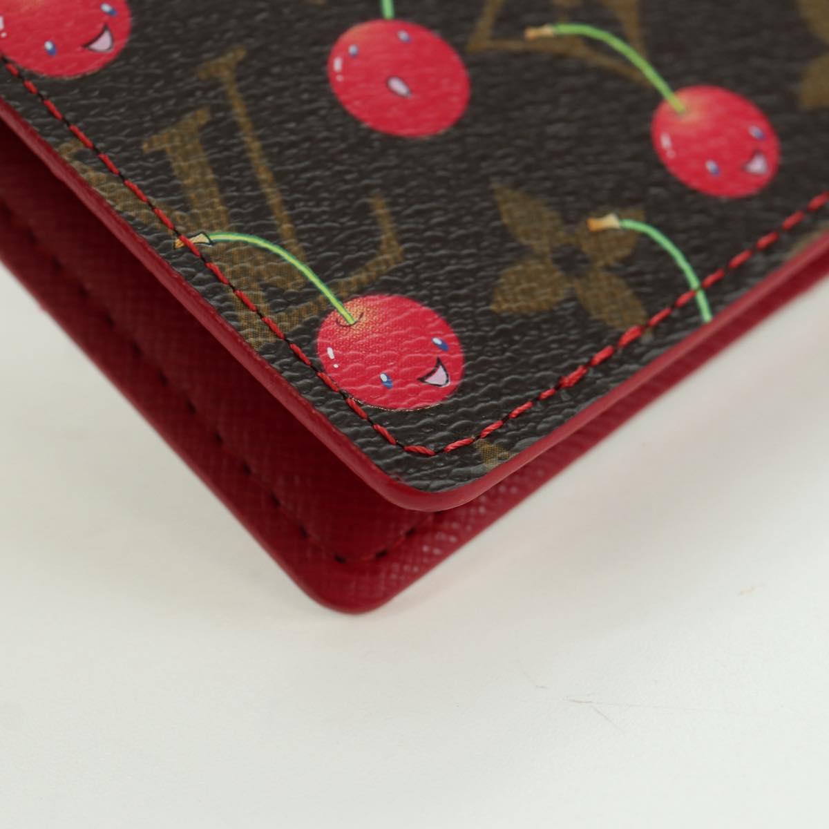 LOUIS VUITTON Monogram Cherry Agenda PM Day Cover Red R21023 LV Auth YKZ480SM