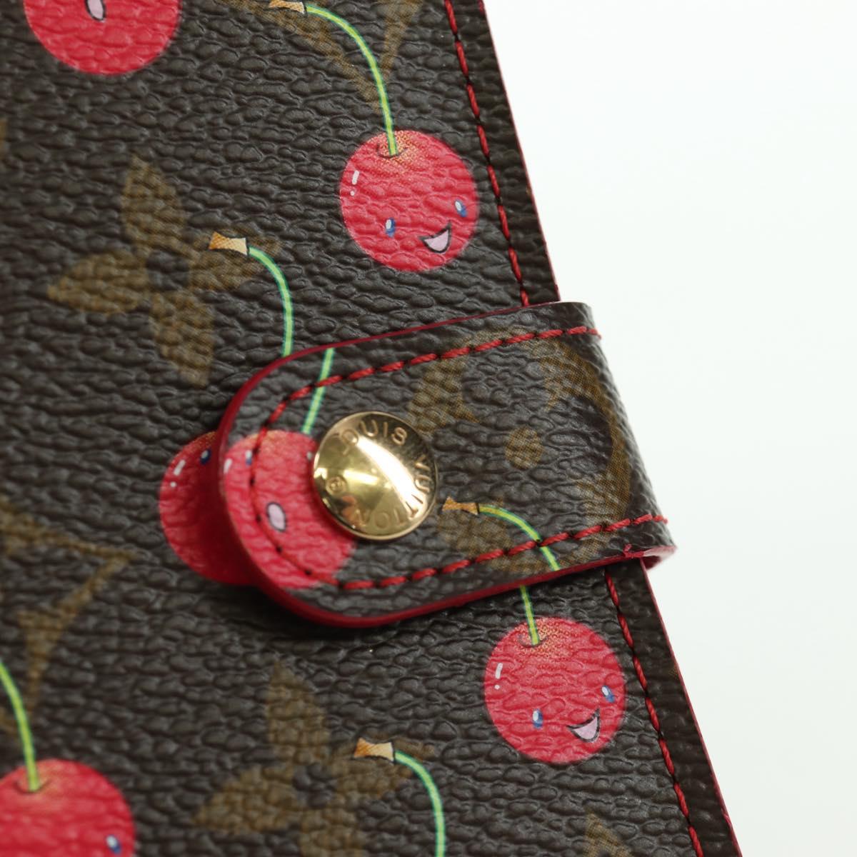 LOUIS VUITTON Monogram Cherry Agenda PM Day Cover Red R21023 LV Auth YKZ480SM