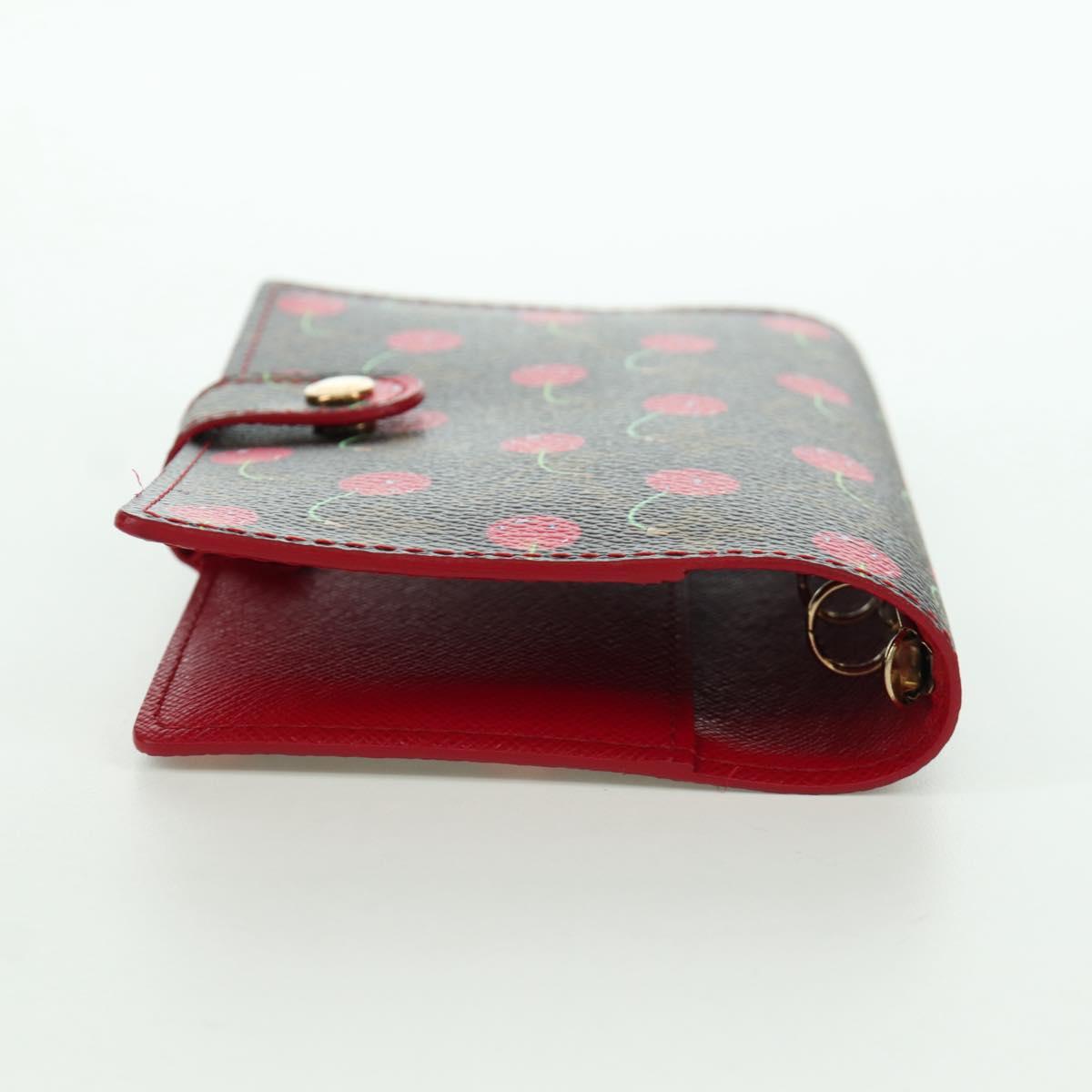 LOUIS VUITTON Monogram Cherry Agenda PM Day Cover Red R21023 LV Auth YKZ480SM