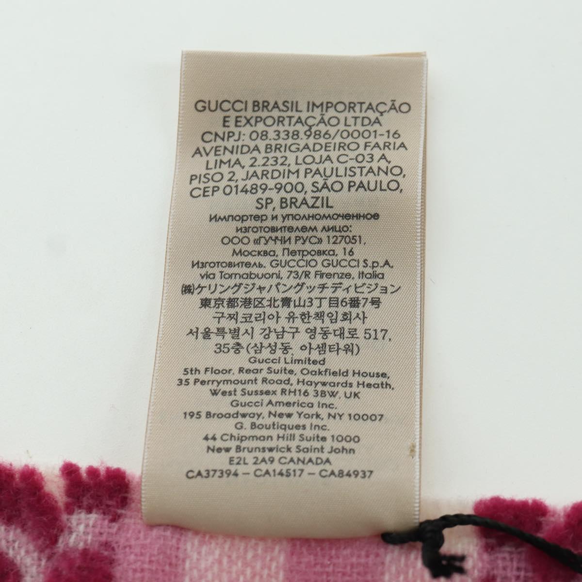 GUCCI GG Scarf Wool Pink Auth YKZ483M