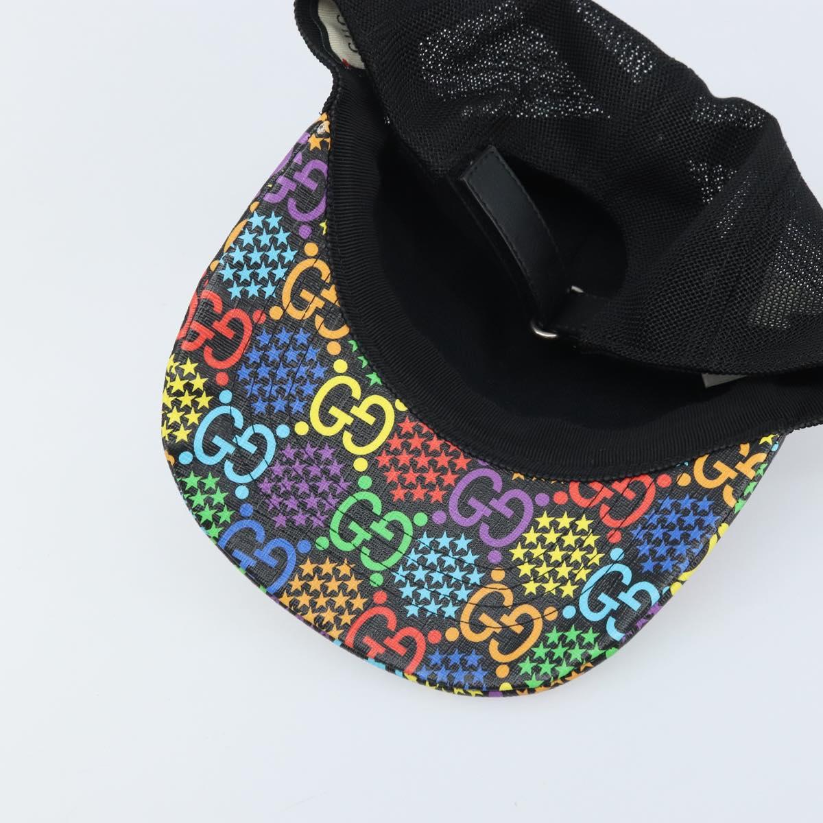 GUCCI GG Psychedelic Cap PVC Multicolor 517074 Auth YKZ486A
