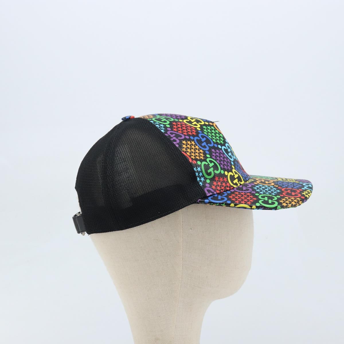 GUCCI GG Psychedelic Cap PVC Multicolor 517074 Auth YKZ486A