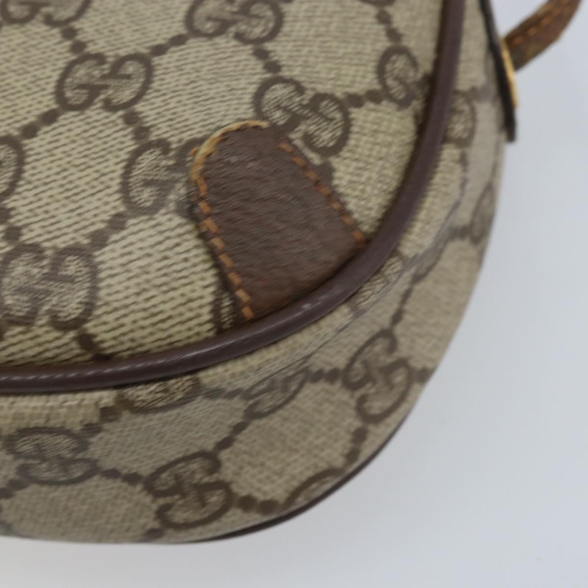 GUCCI GG Supreme Web Sherry Line Bag PVC Beige Gold 156 02 066 Auth YKZ499