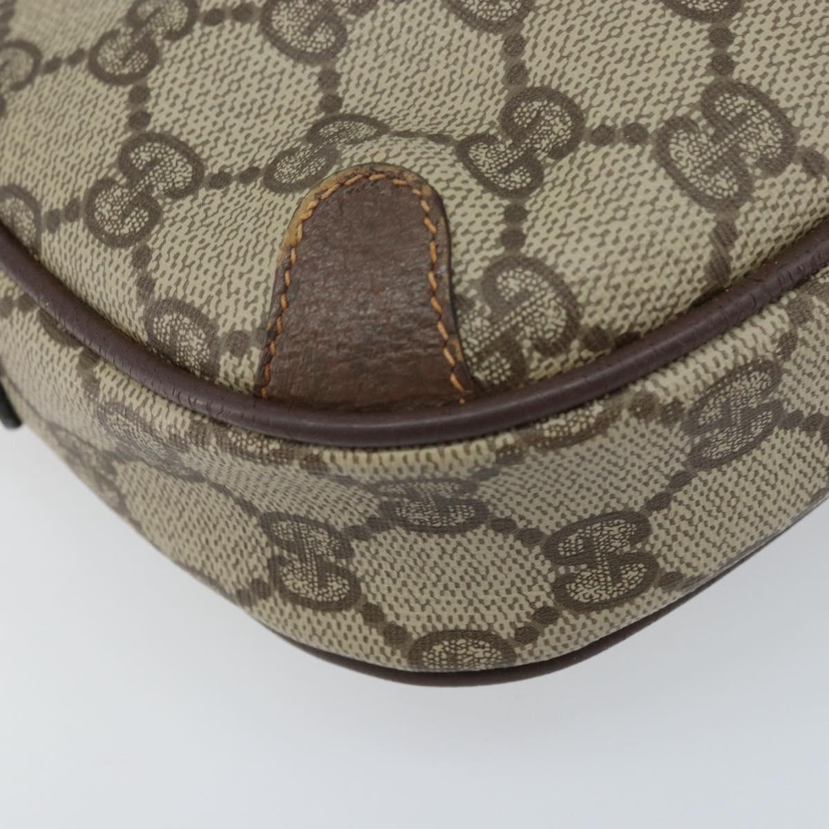 GUCCI GG Supreme Web Sherry Line Bag PVC Beige Gold 156 02 066 Auth YKZ499