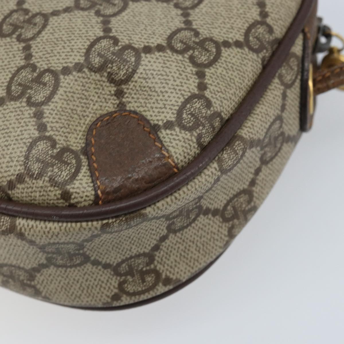 GUCCI GG Supreme Web Sherry Line Bag PVC Beige Gold 156 02 066 Auth YKZ499