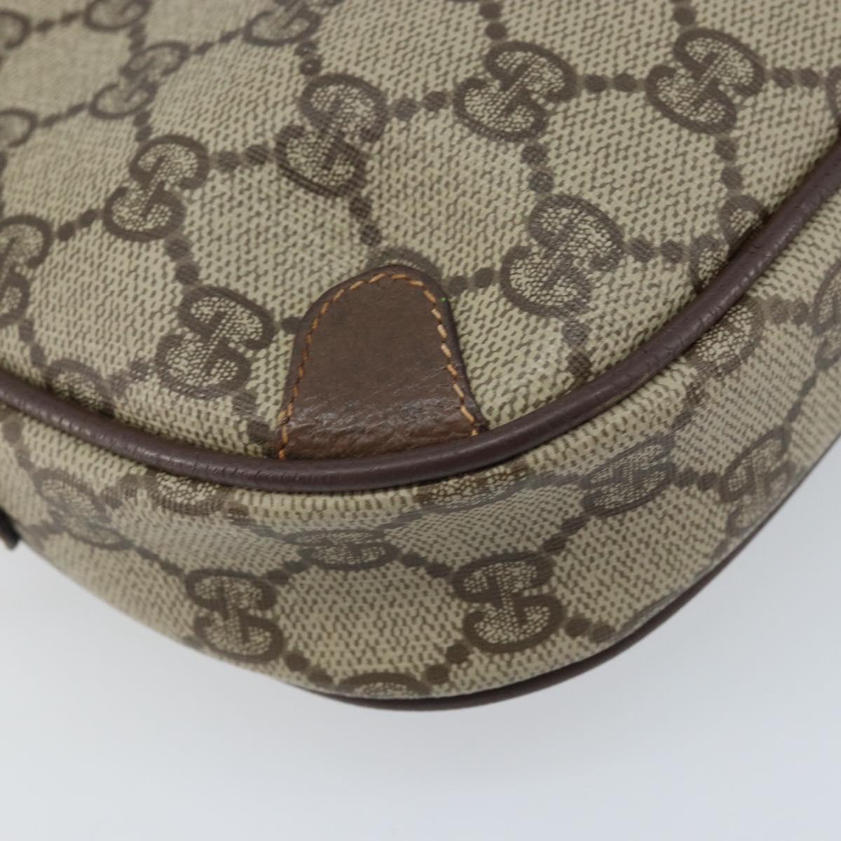 GUCCI GG Supreme Web Sherry Line Bag PVC Beige Gold 156 02 066 Auth YKZ499