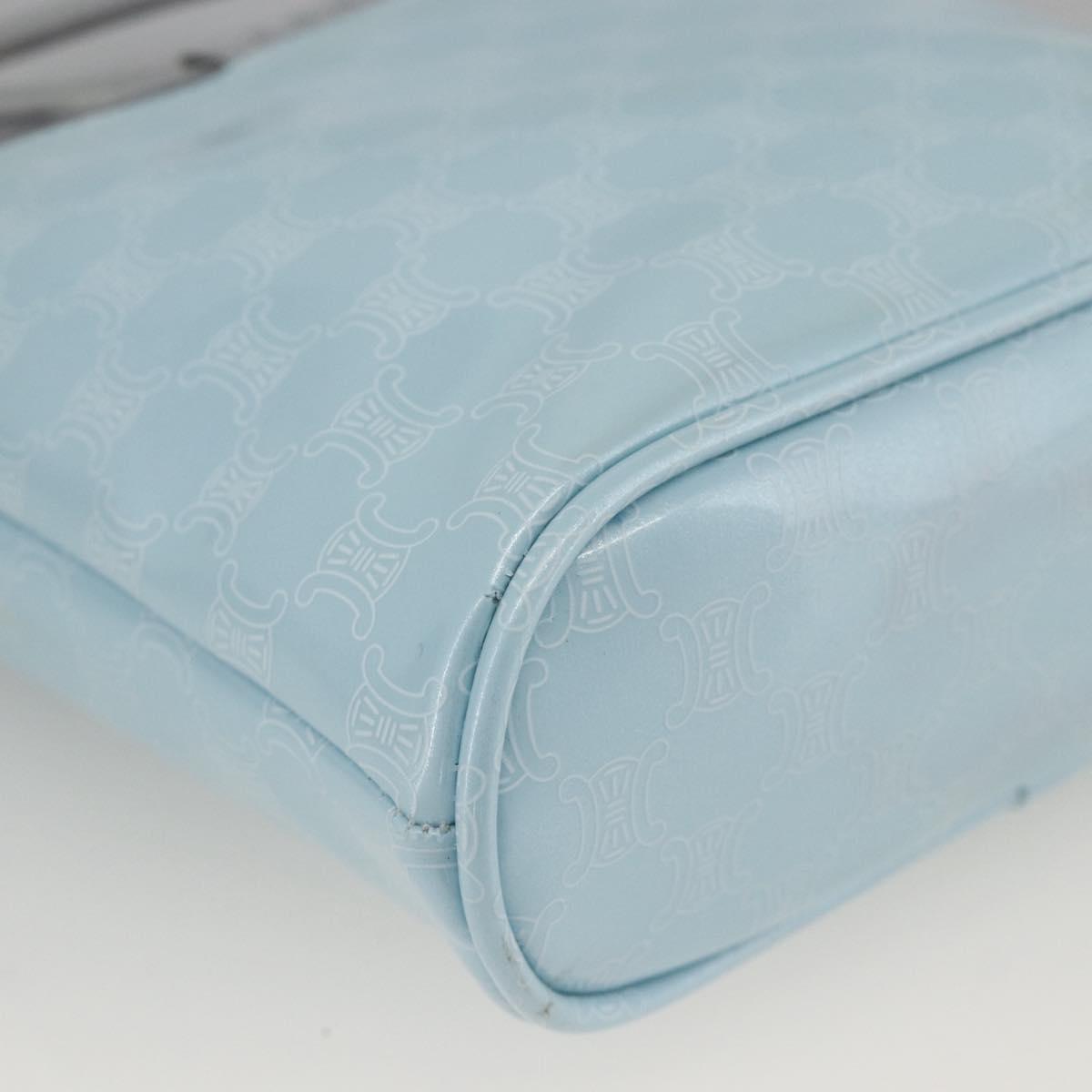 CELINE Macadam Canvas Hand Pouch Light Blue Auth YKZ501A