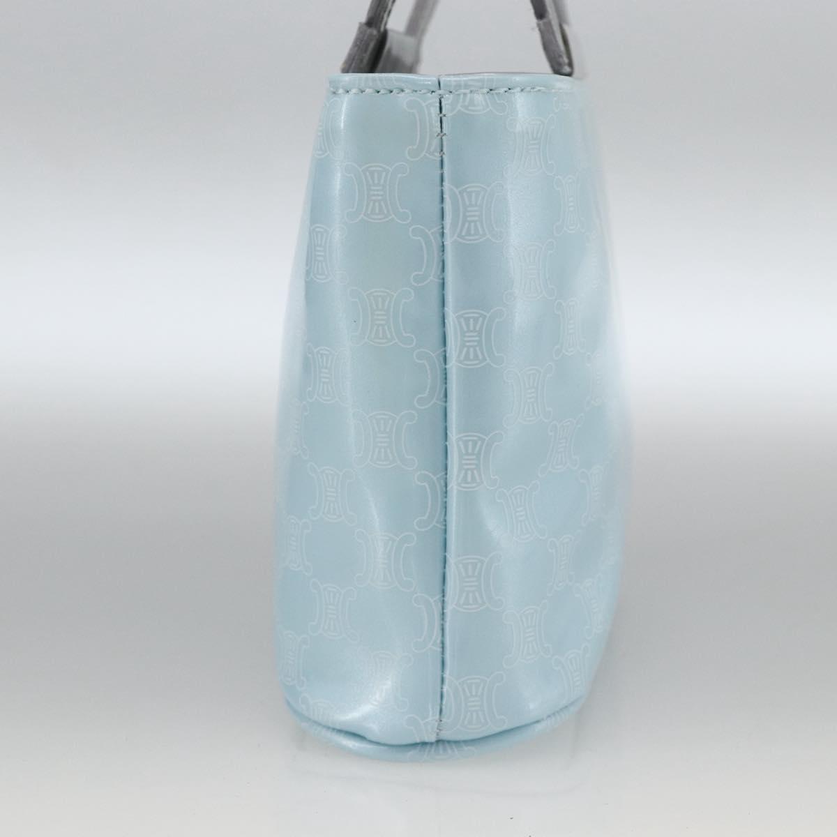 CELINE Macadam Canvas Hand Pouch Light Blue Auth YKZ501A
