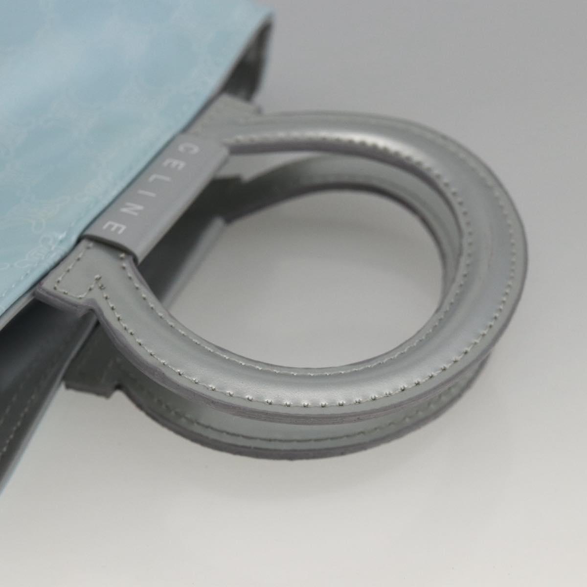 CELINE Macadam Canvas Hand Pouch Light Blue Auth YKZ501A