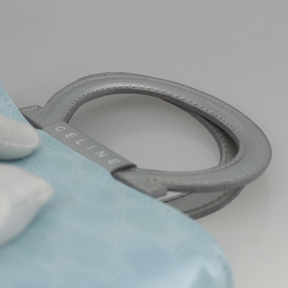 CELINE Macadam Canvas Hand Pouch Light Blue Auth YKZ501A