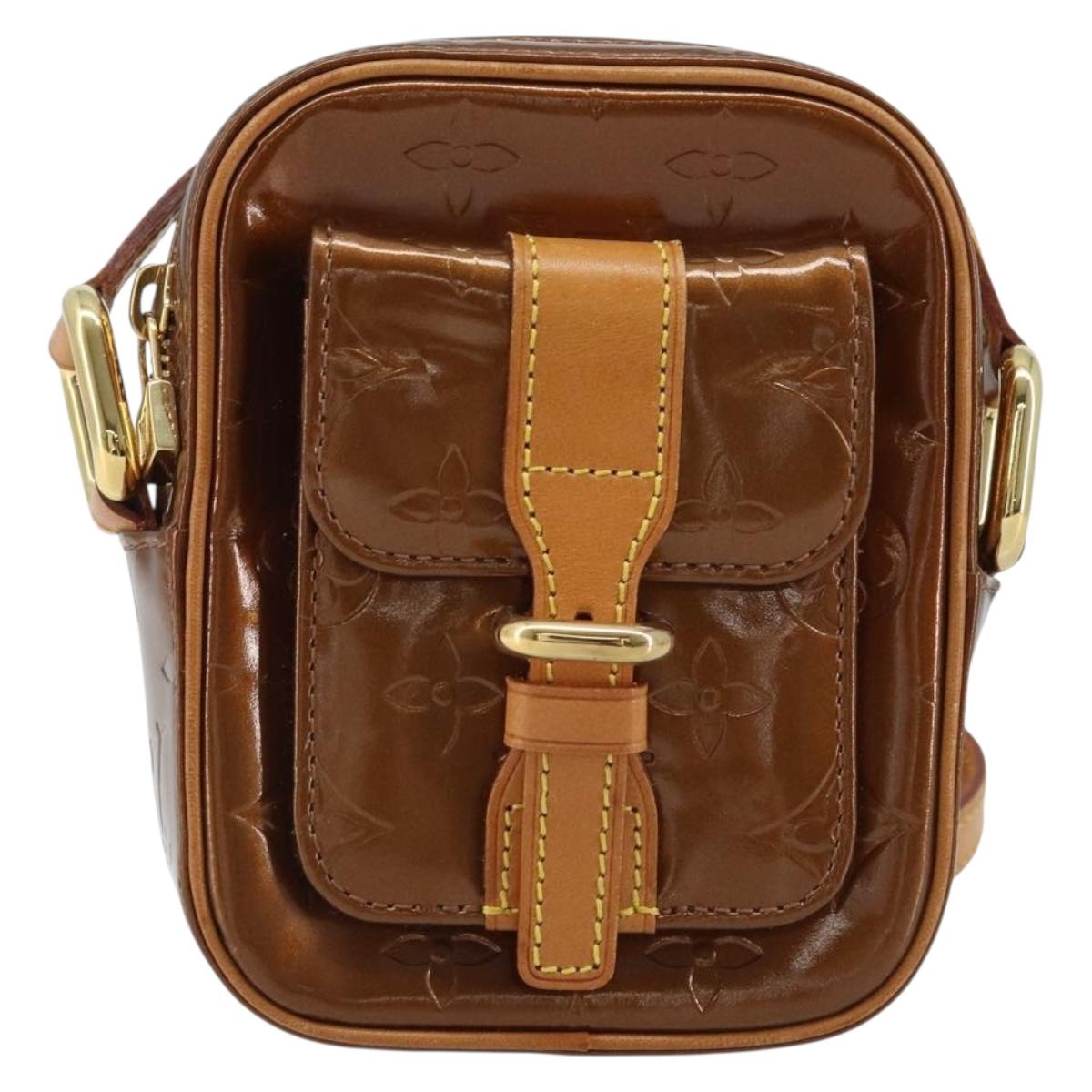 LOUIS VUITTON Vernis Christie PM Shoulder Bag Bronze M91111 LV Auth YKZ502A