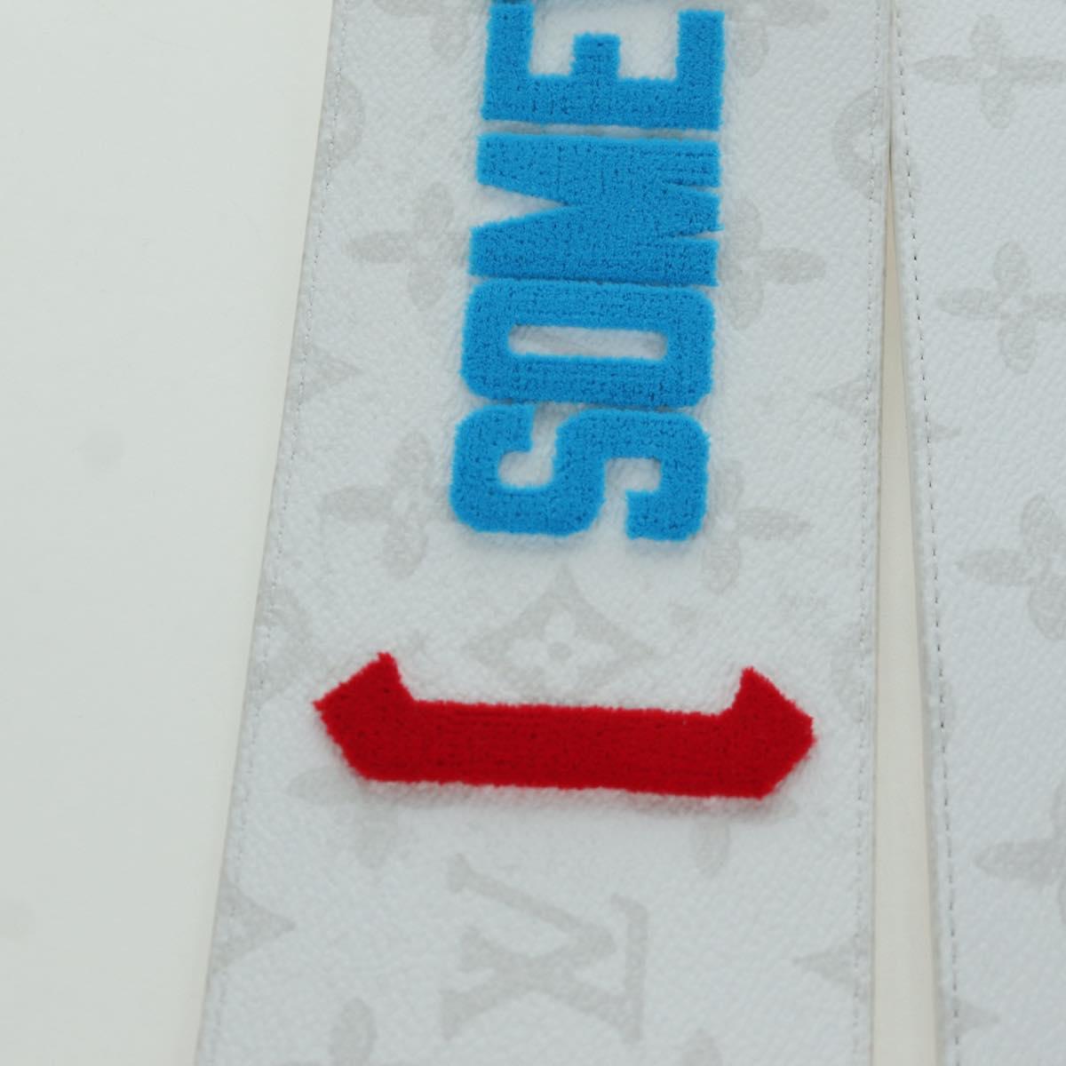 LOUIS VUITTON Bandouliere 80 Shoulder Strap 48.8"" White J02536 LV Auth YKZ505M