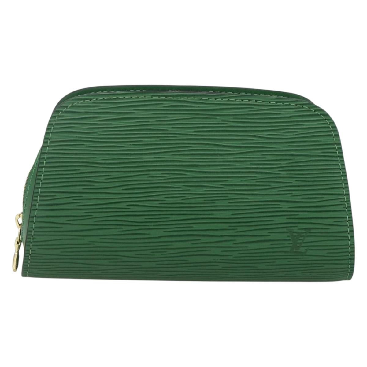 LOUIS VUITTON Epi Dauphine PM Cosmetic Pouch Green M48444 LV Auth YKZ508