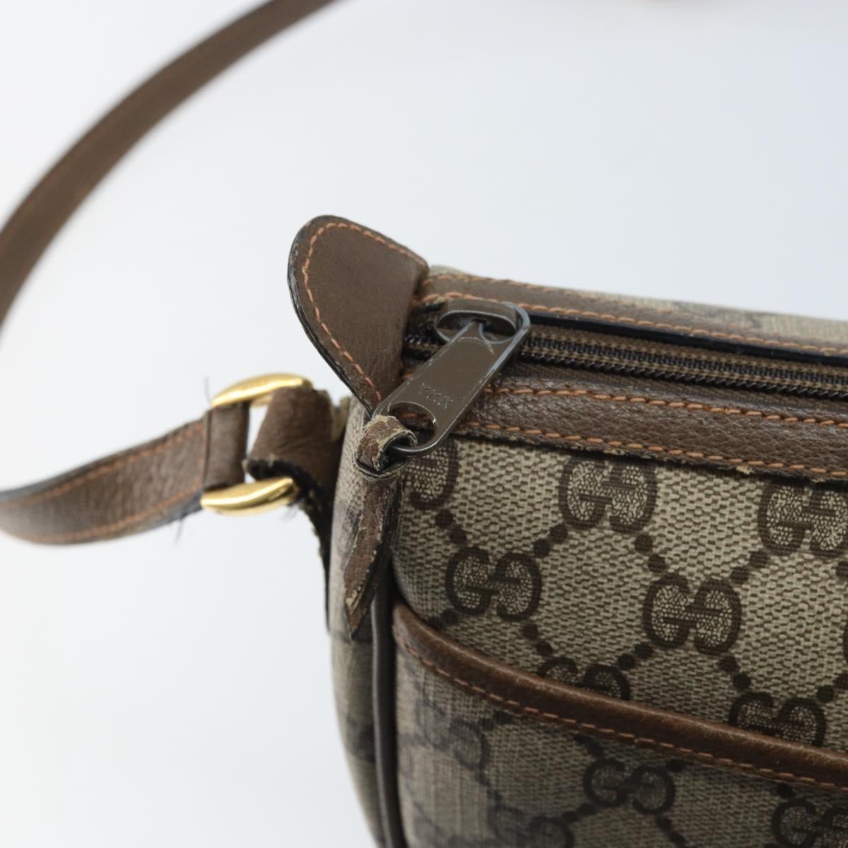 GUCCI GG Supreme Web Sherry Line Bag PVC Beige Gold 89 02 032 Auth YKZ514