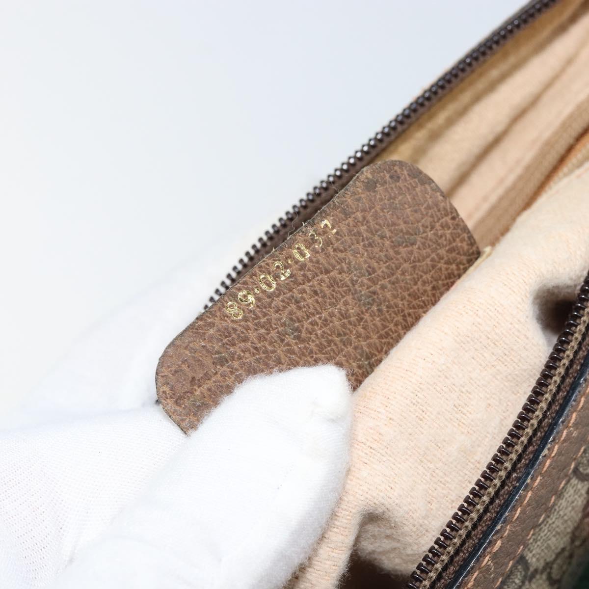 GUCCI GG Supreme Web Sherry Line Bag PVC Beige Gold 89 02 032 Auth YKZ514