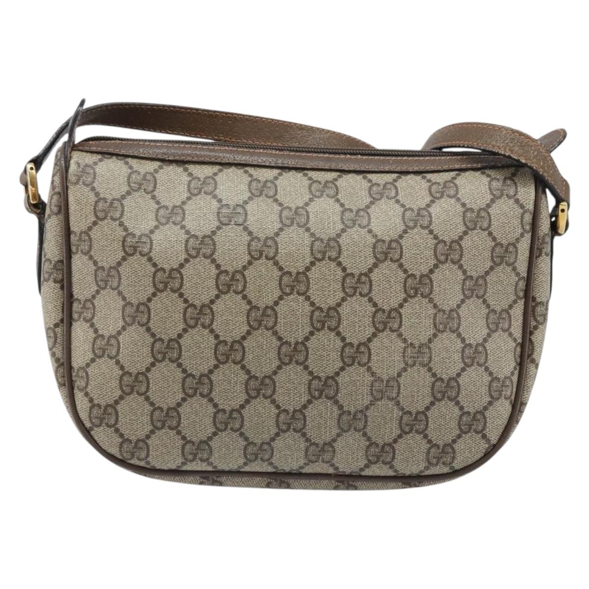 GUCCI GG Supreme Web Sherry Line Bag PVC Beige Gold 89 02 032 Auth YKZ514