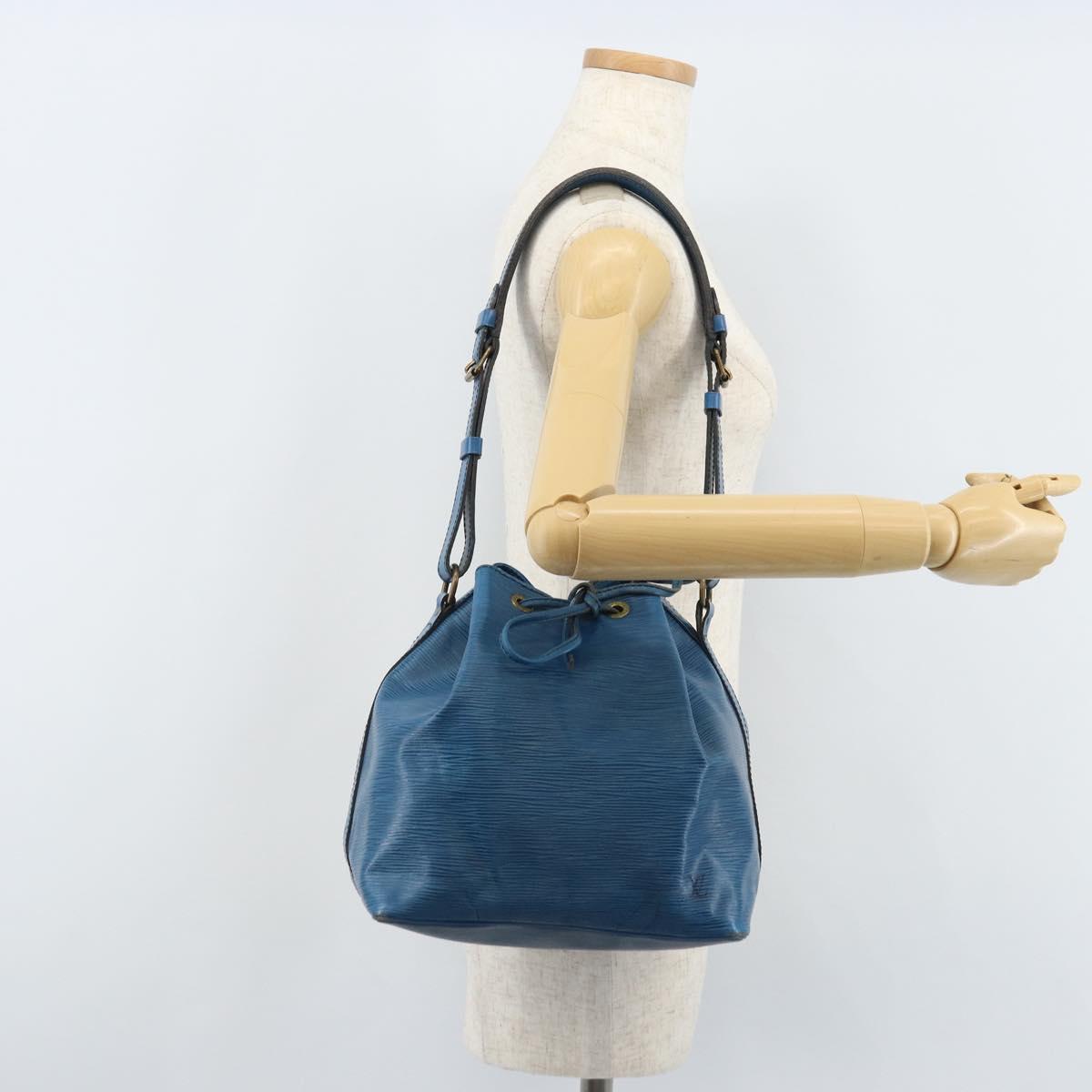 LOUIS VUITTON Epi Petit Noe Shoulder Bag Blue M44105 LV Auth YKZ515