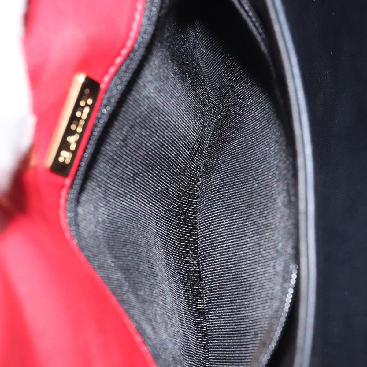 BALLY Hand Bag Leather 2way Red Gold Auth YKZ519A