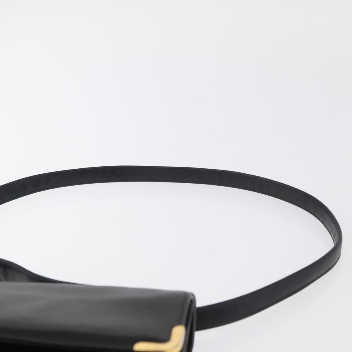 Christian Dior Hand Bag Calf Skin 2way Black Gold Auth YKZ522