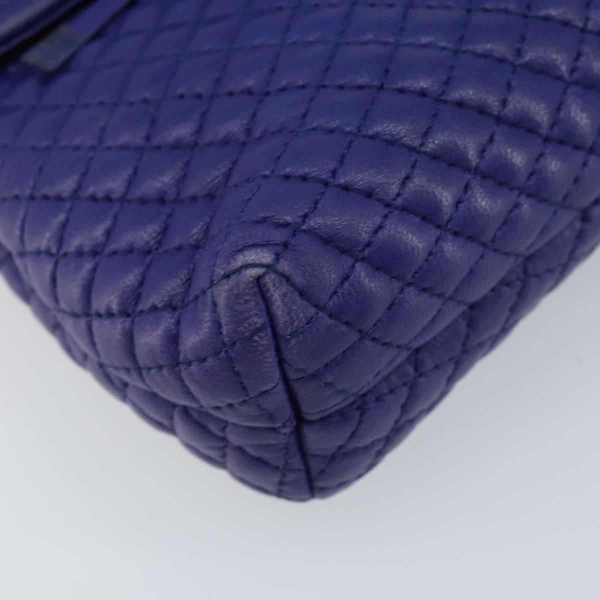 BALLY Chain Shoulder Bag Leather Purple Gold Auth YKZ523A