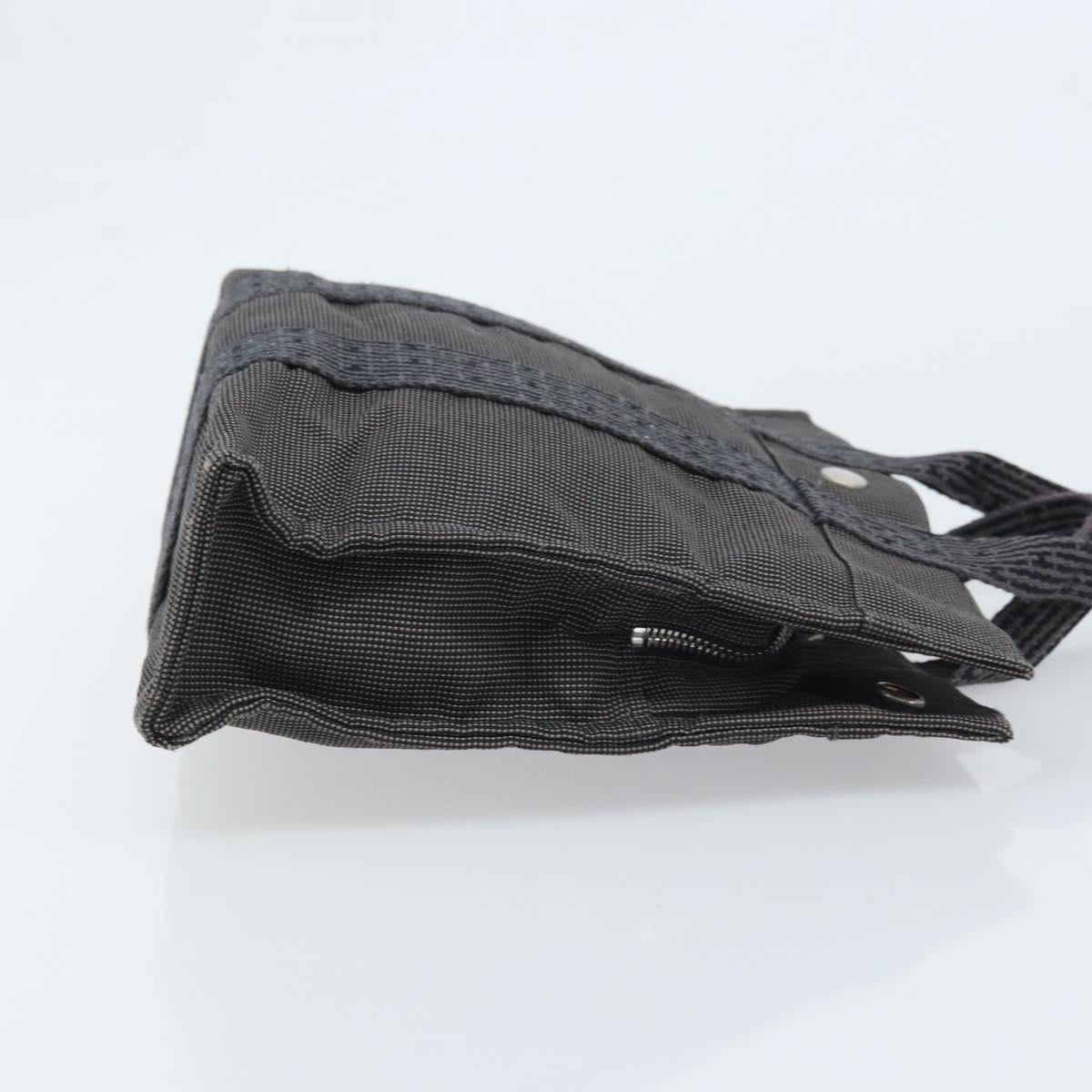 HERMES Her Line PM Hand Bag Canvas Gray Auth YKZ538A
