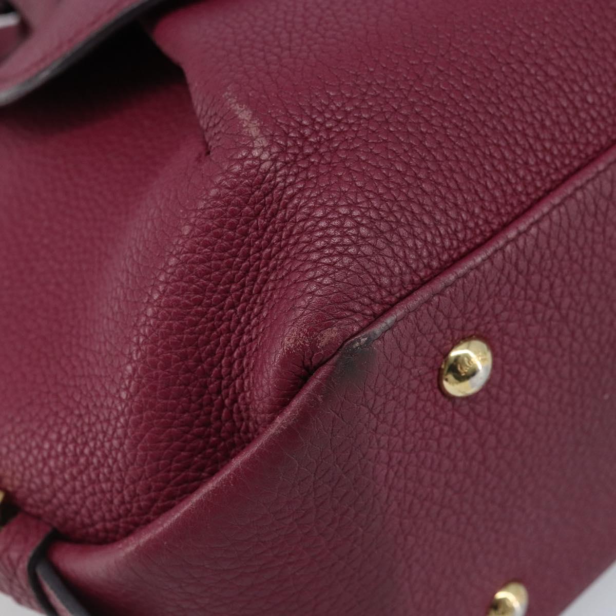 Salvatore Ferragamo Hand Bag Leather 2way Purple Gold Auth YKZ553