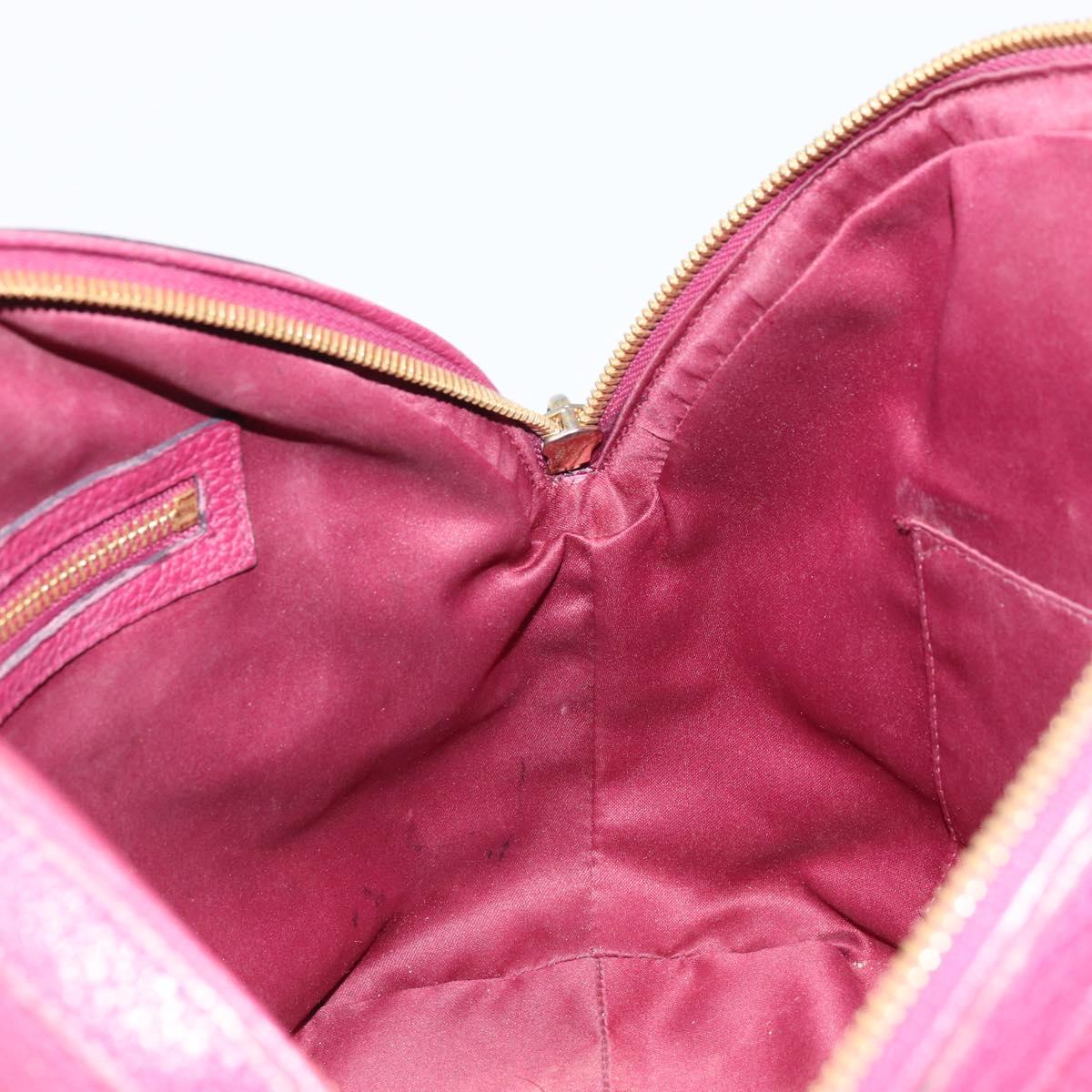 Salvatore Ferragamo Hand Bag Leather 2way Purple Gold Auth YKZ553