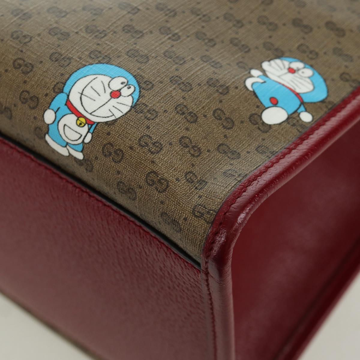GUCCI GUCCI Ã Doraemon Micro GG Supreme Bag PVC 2way Beige 653952 Auth YKZ557SAM